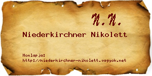 Niederkirchner Nikolett névjegykártya